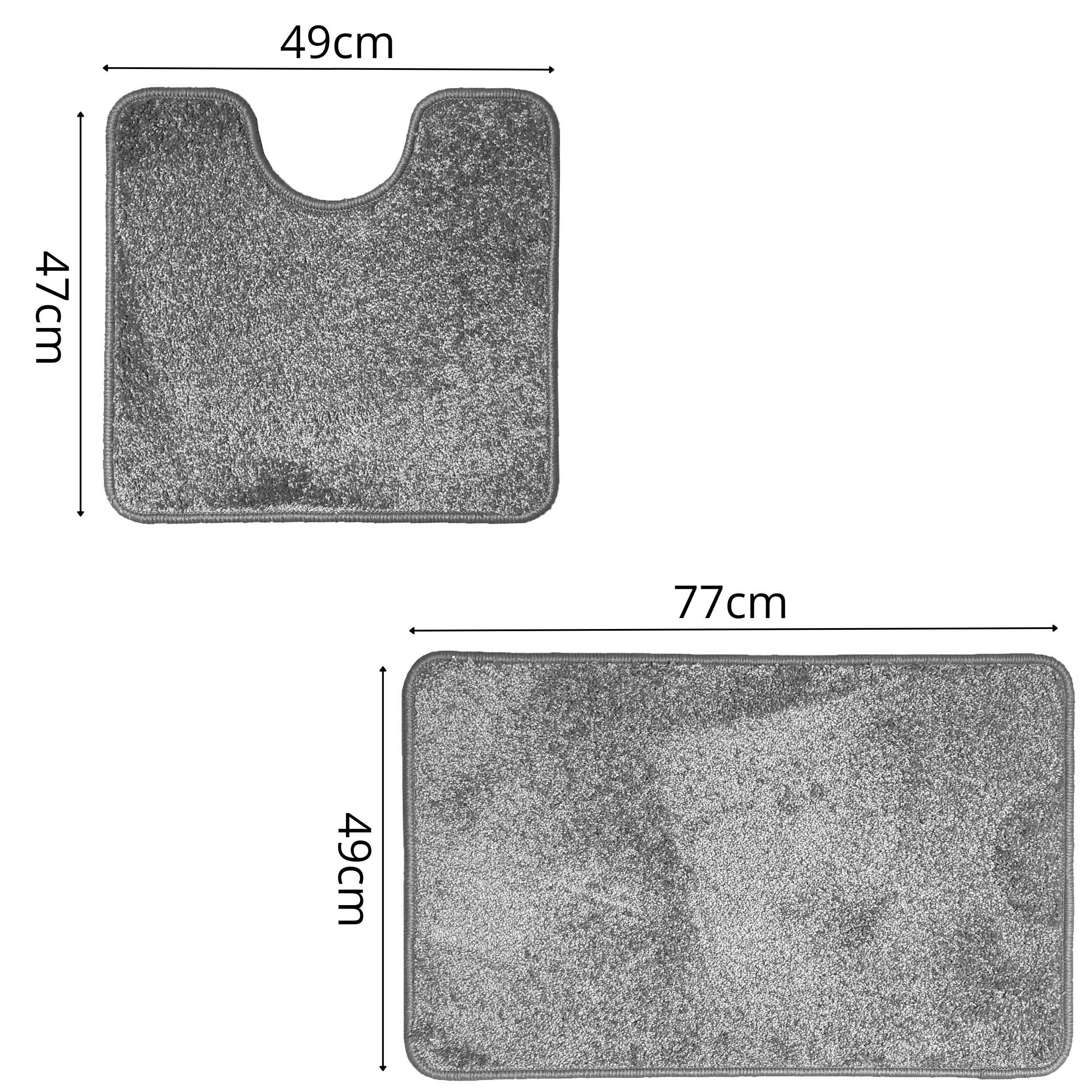 Komplet dwóch dywaników łazienkowych pod toaletę i umywalkę szary