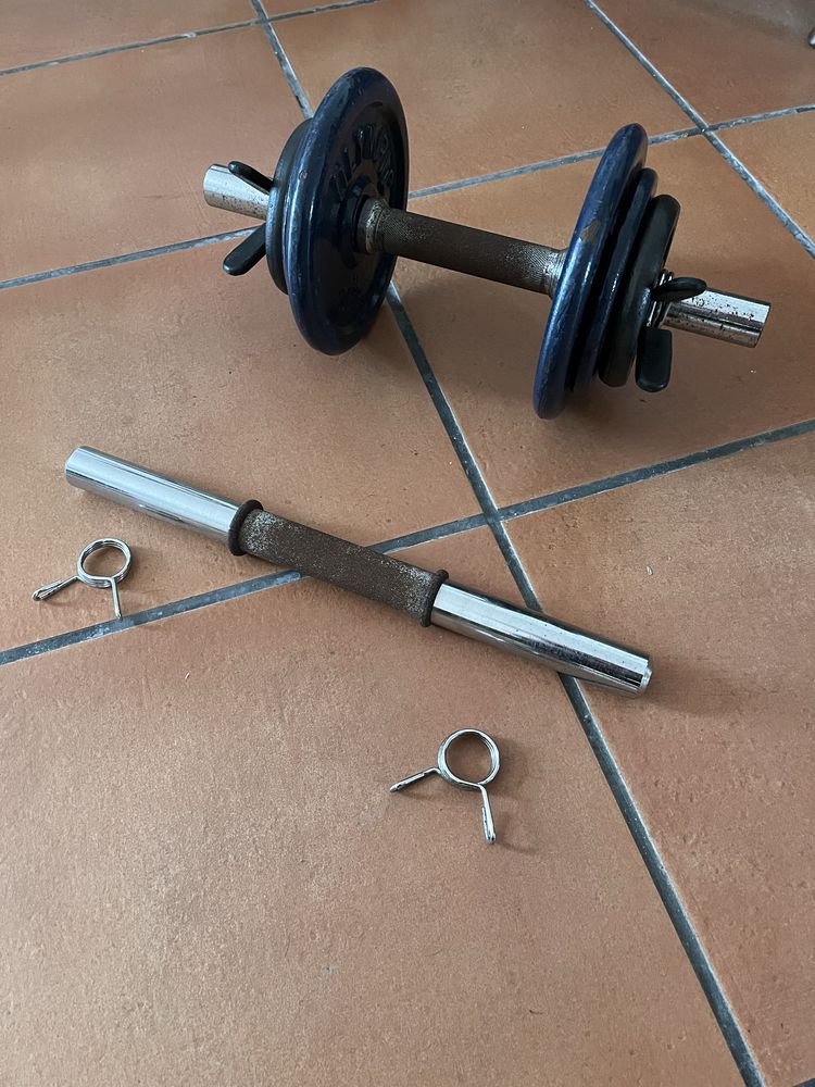 Halter 10 kg com mais uma barra