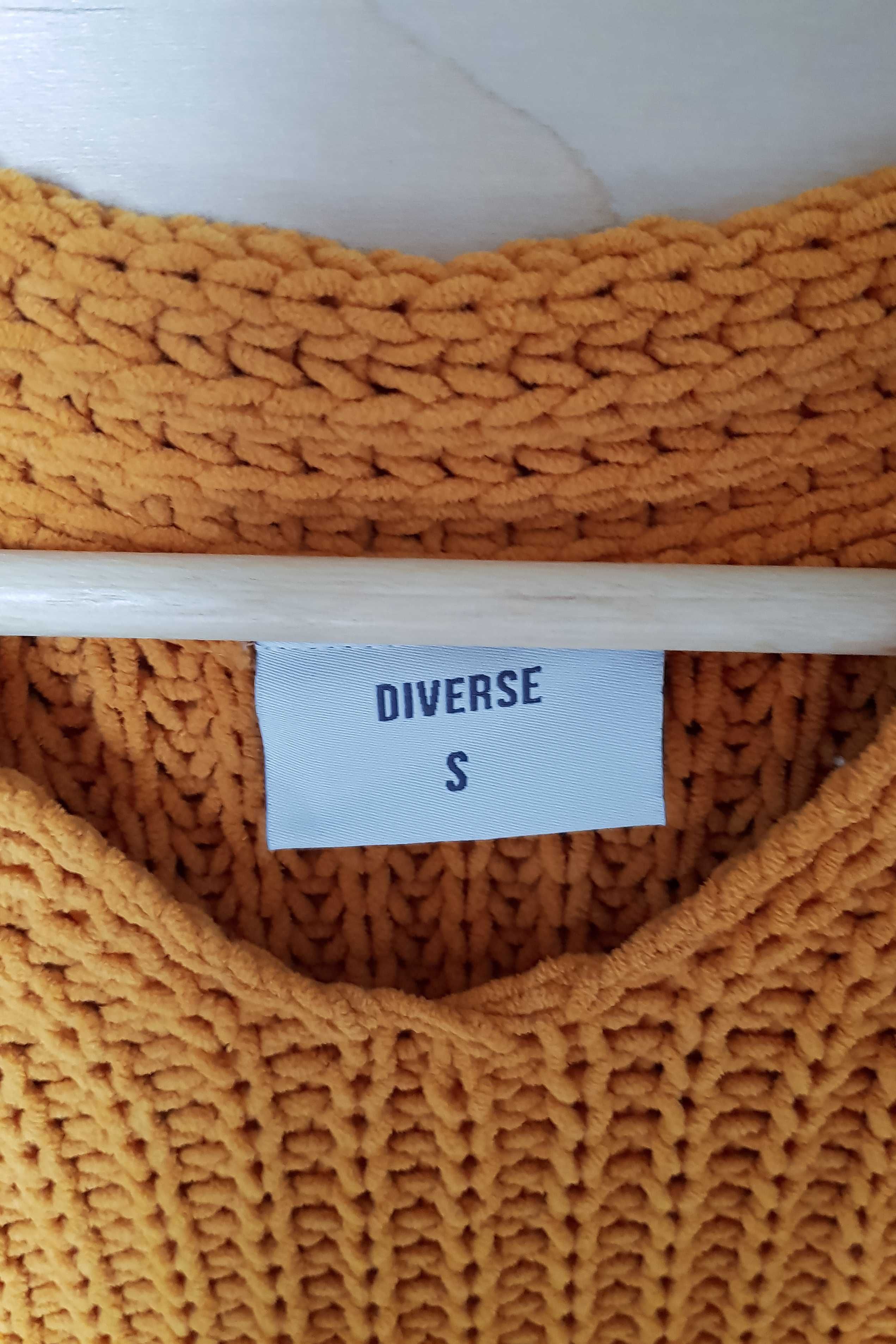 Sweter sweterek oversize Diverse r. S żółty musztardowy