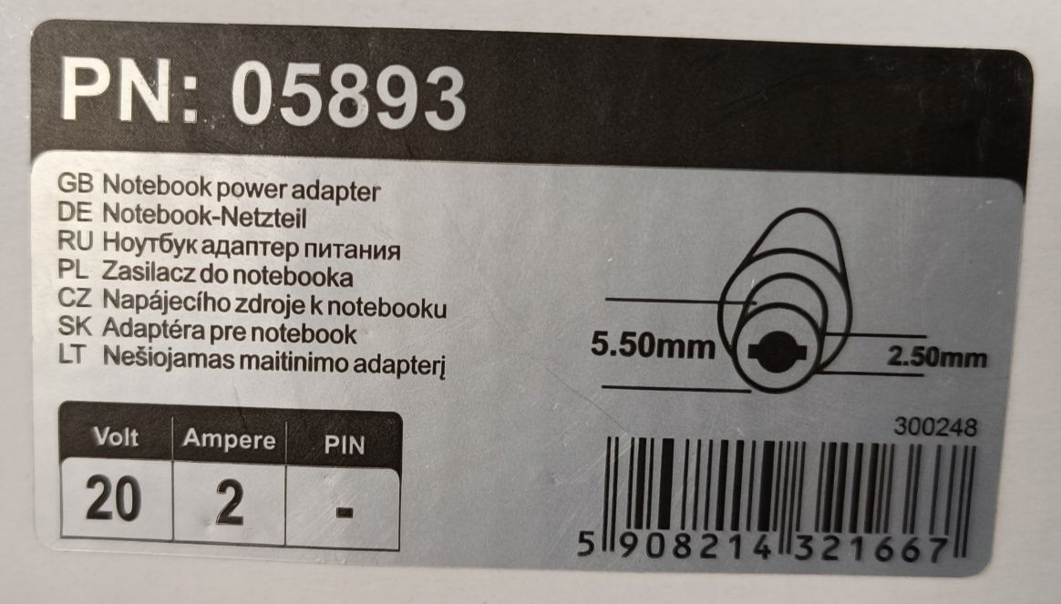 Zasilacz do laptopów Lenowo Ideapad 20V/2A 40W