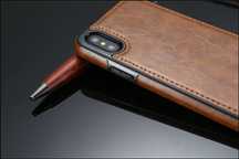 Capa em Pele para iPhone X e Samsung S9