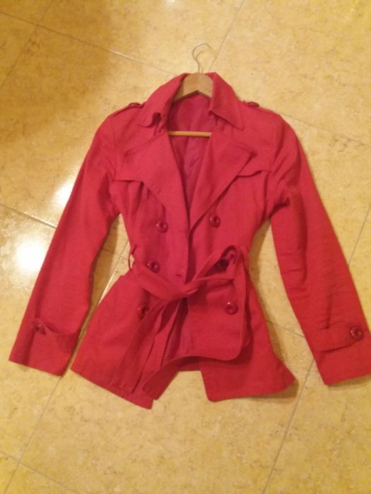 Casaco parka vermelho tamanho S/M