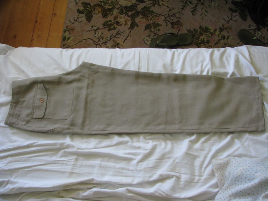 Szwedy  na lato beżowe bawełna i len - r. M