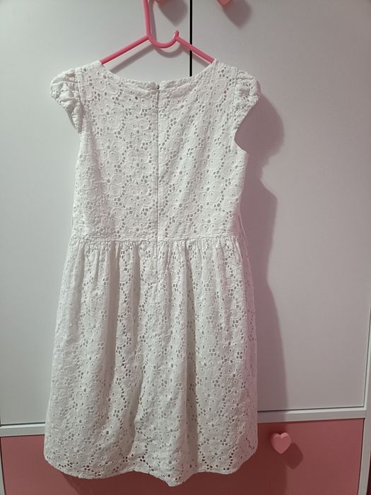 Biała sukienka 140 koronkowa koronka boho