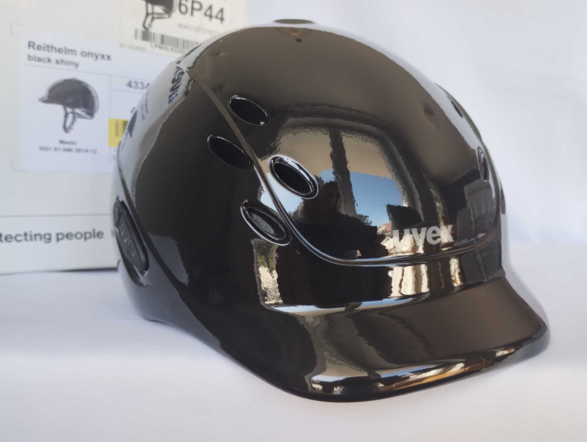 Kask jeździecki toczek Uvex Reithelm Onyxx Black Shiny 3XS-XS 49-54cm
