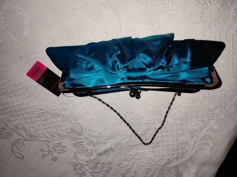 Mala em cetim azul Miss selfridge