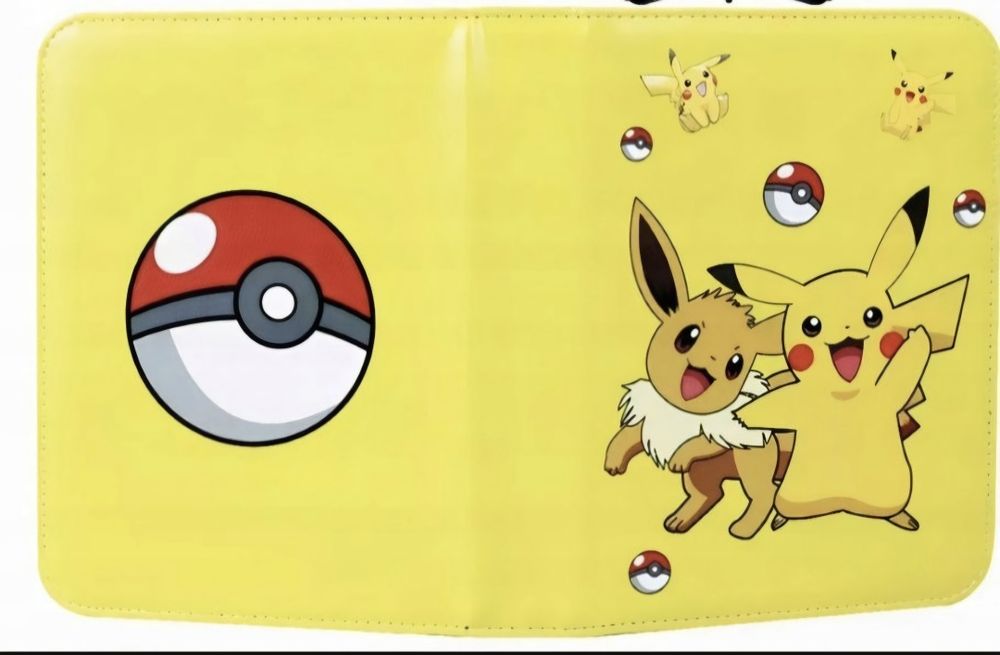 Skórzany album zamykany na suwak plus 130 kart pokemon