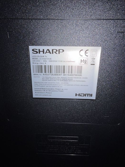 SmartTV 43” Sharp