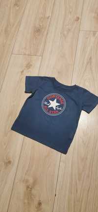 Niebieska, szara koszulka, T-shirt Converse, rozmiar 92