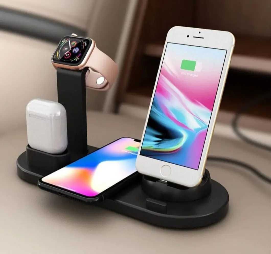 Бездротова зарядка 5 в 1 док-станція Iphone, Android