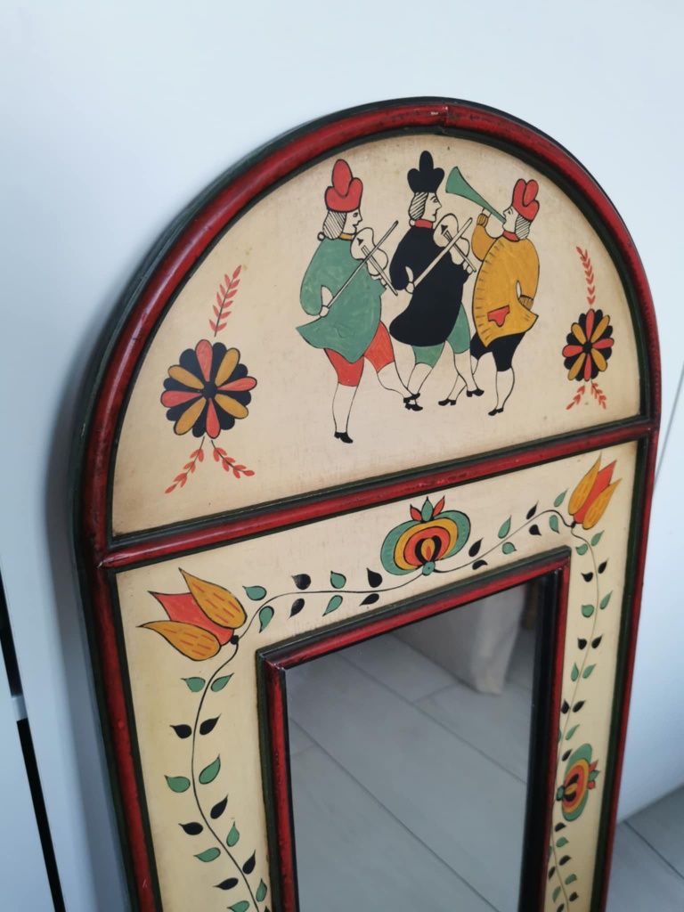 Lustro folkowe, recznie malowane