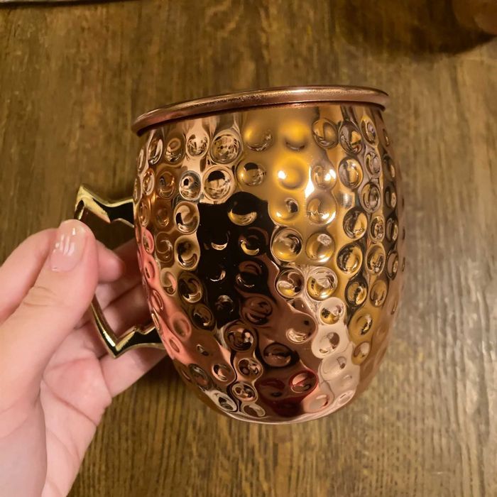 Nowy Elegancki Kubek Szklanka Kufel 500ML Miedziane Wykończenie