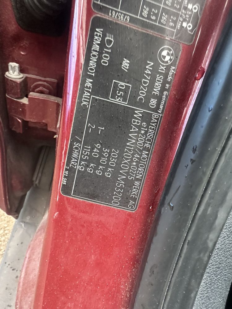 Bmw X1 2.0d Sdrive silnik N47D20C 2010r,Anglik z kluczykami