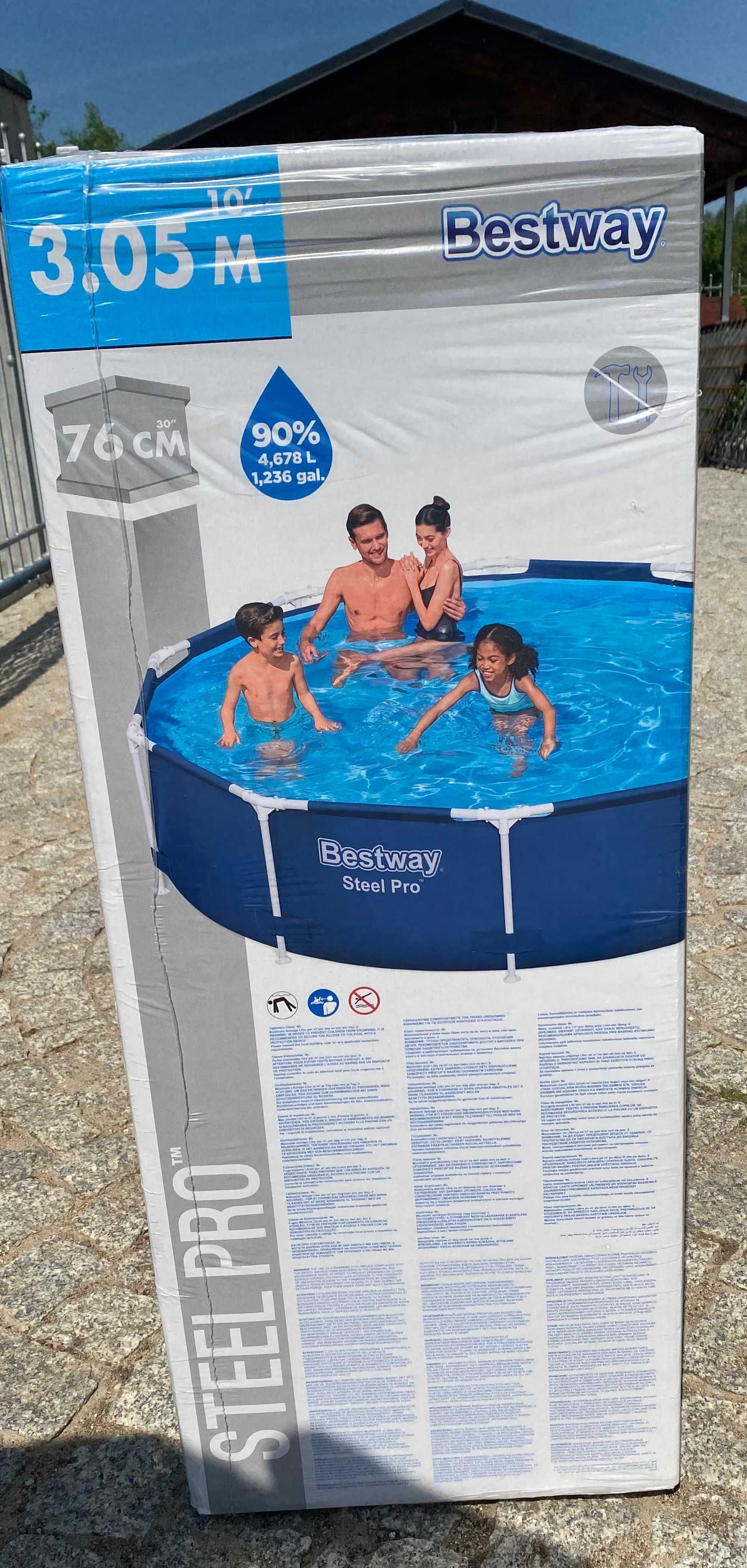 basen stelażowy 305x76 trójwarstwowa konstrukcja z pompą [nowy ]