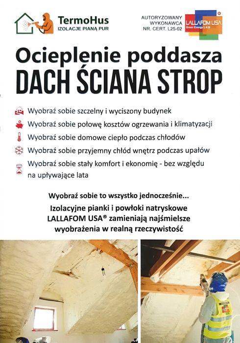 ocieplenia pianą Pur izolacje
