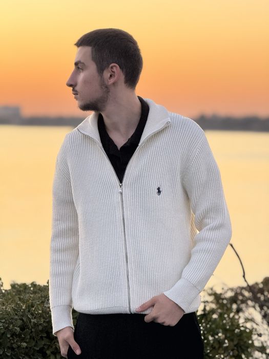 Кардиган Polo Ralph Lauren мужской белый Зипка Поло Ральф худи кофта