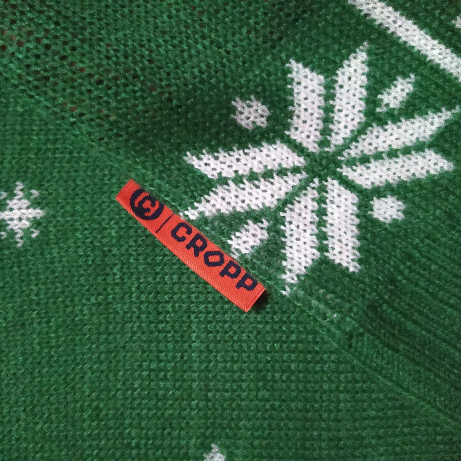 Cropp sweter Waiting for snow - granat zielony z wilkiem L - XL motyw