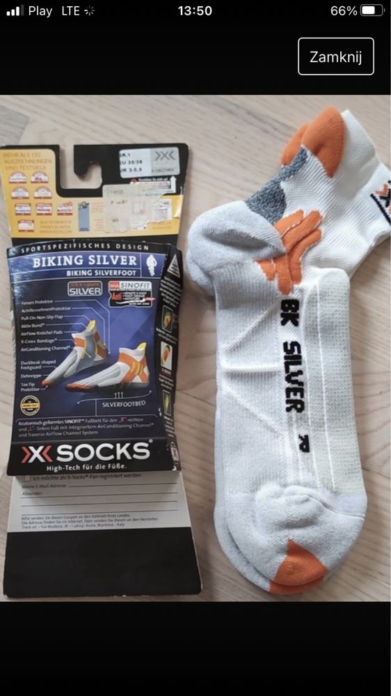 Skarpetki kolarskie X-Socks biking silver