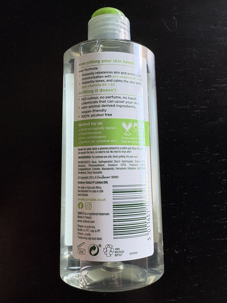 Simple tonik łagodzący 200 ml