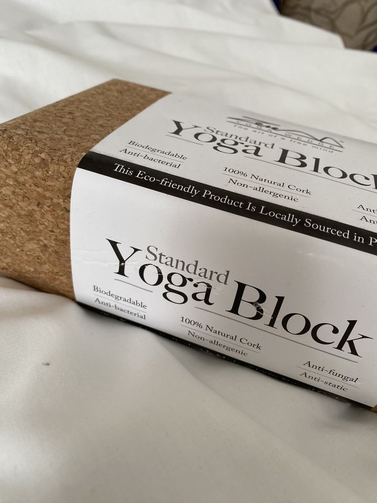 Блок для йоги корковий блок кирпич для йоги из натурального корка