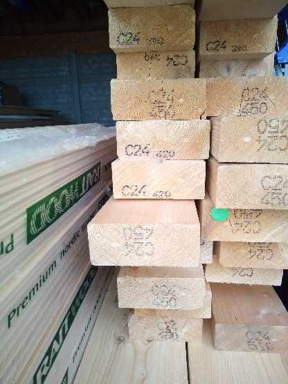 Drewno konstrukcyjne C 24 do budowy domów szkieletowych, altan