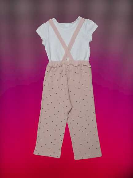 ZARA Стильный трикотажный комбинезон бриджи на бретельках 4-5 лет