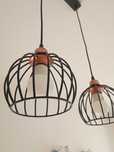 Lampa sufitowa wisząca loft metal czarny-miedź na 2 żarówki