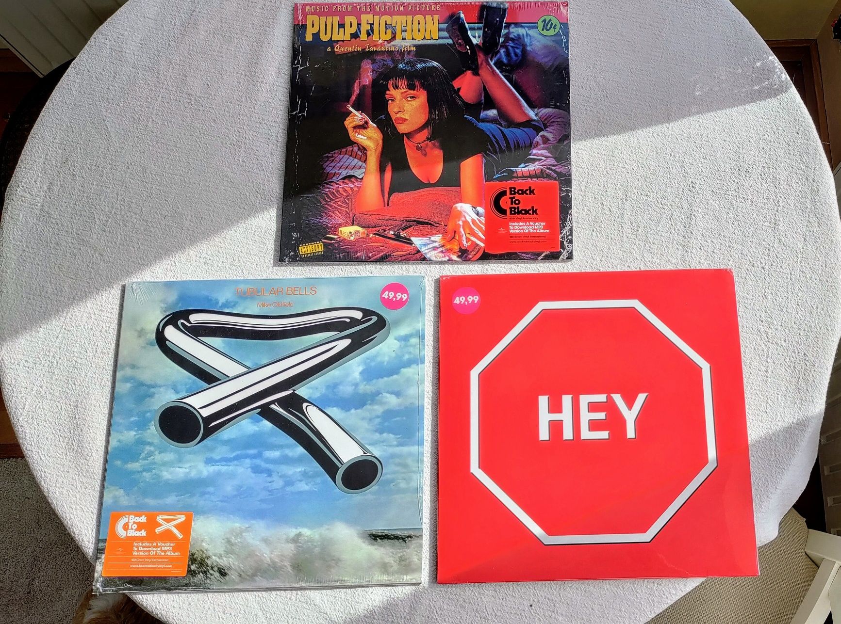 Nieużywane Winyle Hey, Tubular Bells, Pulp Fiction