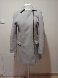 Reserved płaszcz jesienno - zimowo - wiosenny siwy, rozmiar M 38