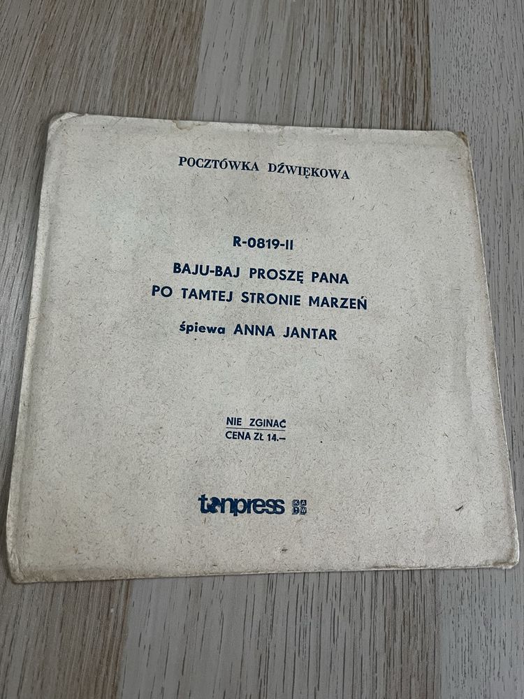 Pocztówka dzwiękowa Anna Jantar 1980 r