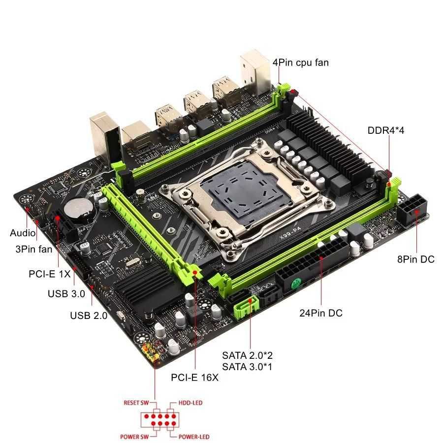 Xeon®2650V4+16Gb DDR4+X99-P4 (2695V3, 2680V4 LGA2011-3, USB 3.0, NVMe)