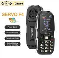 SERVO F4 телефон на 3 SIM- карты, павер банк, фонарик, FM-рад