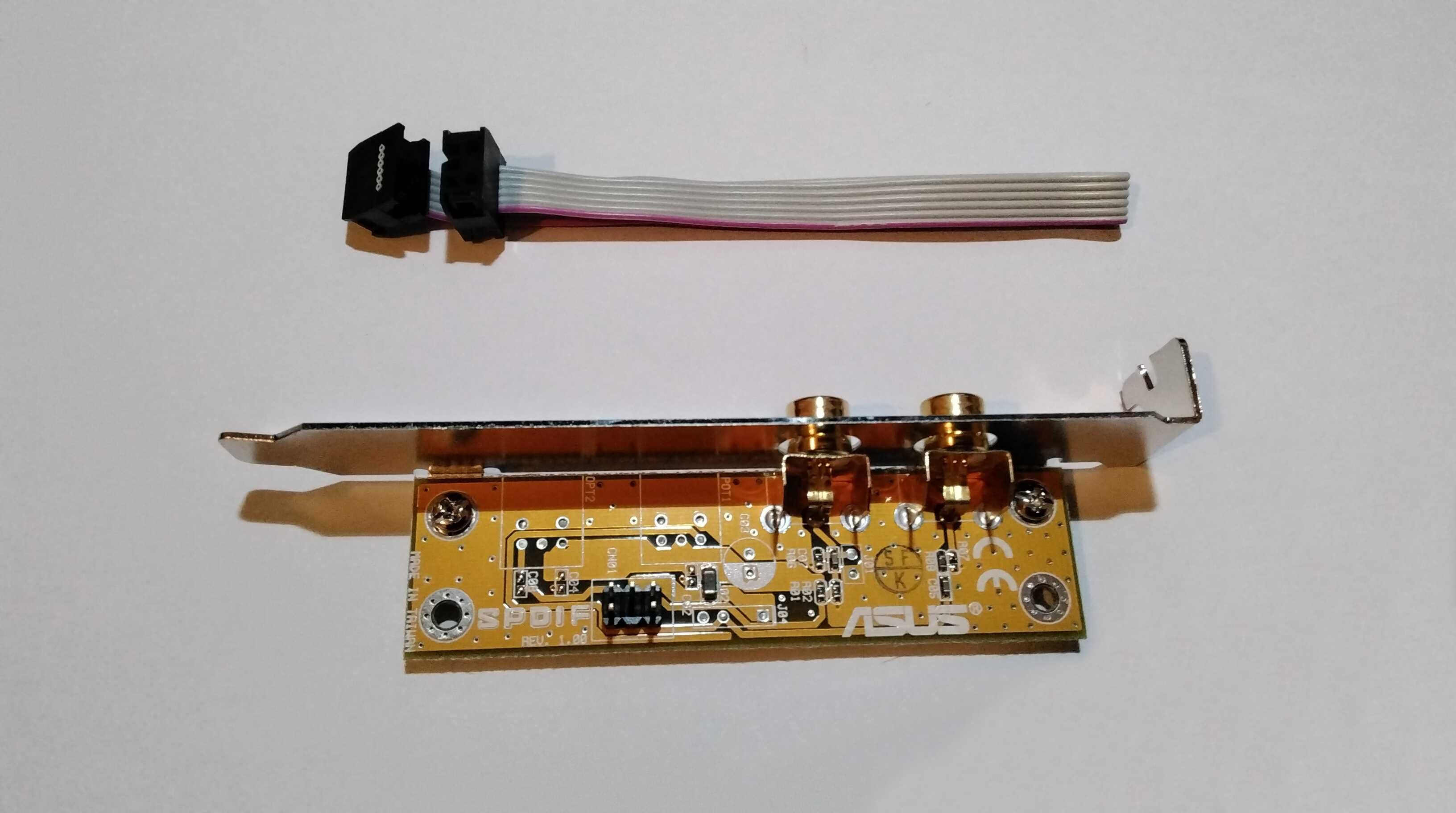 Bracket ASUS com Entrada/Saída áudio digital SPDIF (coaxial) (novos)