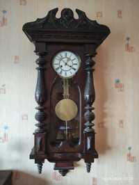 Stary sprawny zegar ścienny z wahadłem, werk Gustav Becker