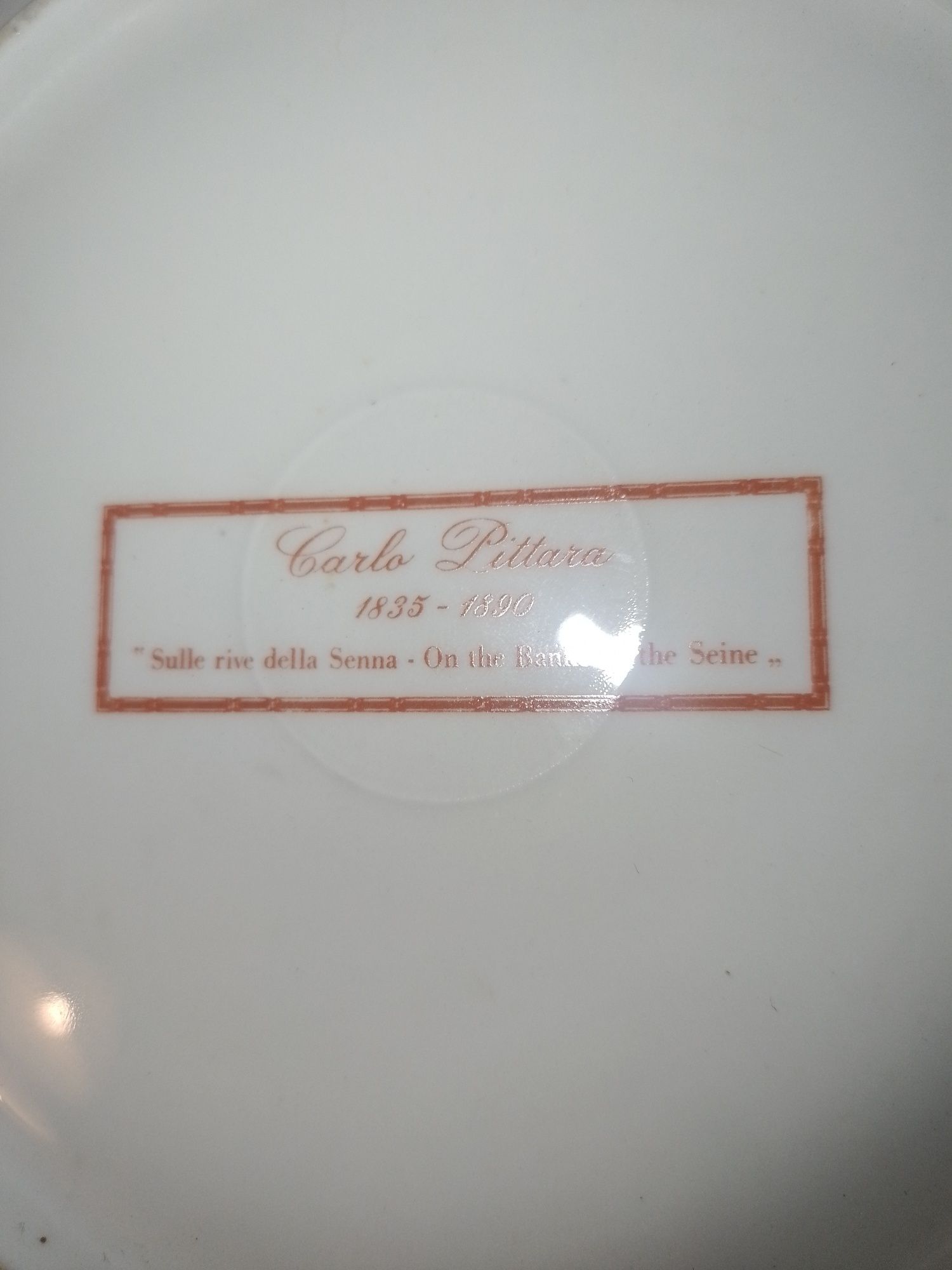 Prato em porcelana com monture em estanho
