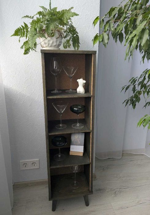 Стелаж дерев'яний, дизайнерський. вінтаж (мід-сенчурі), реставрація