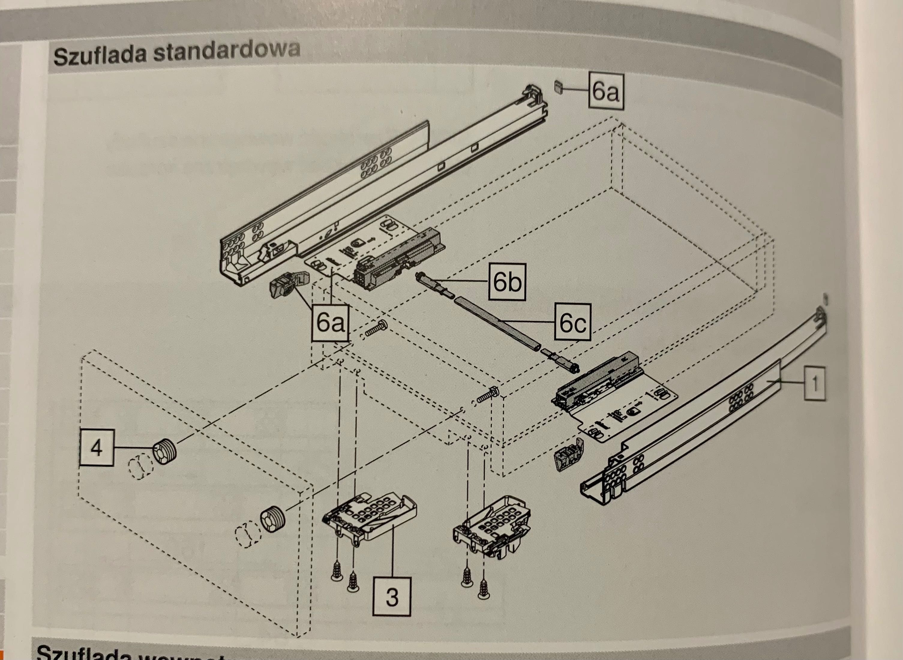 BLUM Prowadnica TANDEM  Tip-On 350 mm-2 kompleta