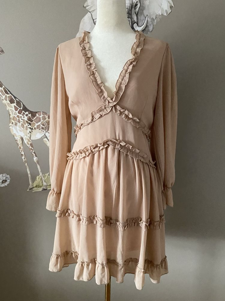 Romantyczna okazjonalna zwiewna sukienka boho vintage M/L