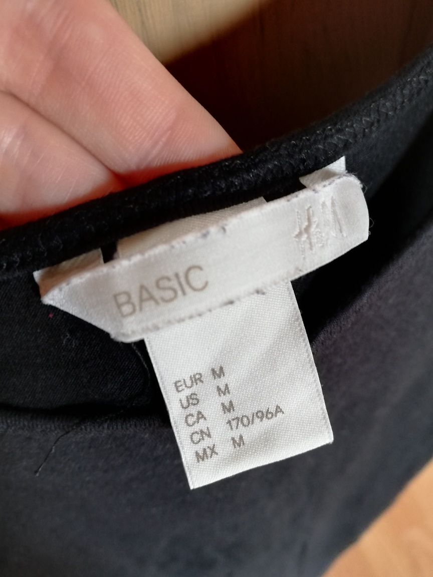 Czarna dopasowana sukienka na ramiączkach Basic H&M rozm. M