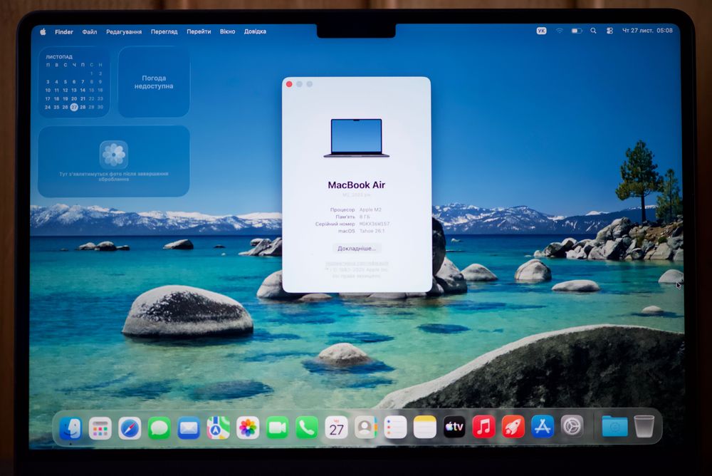 MacBook Air M2 A2681 512GB Midnight 13" 2022 – гарний стан АКБ 92 Київ