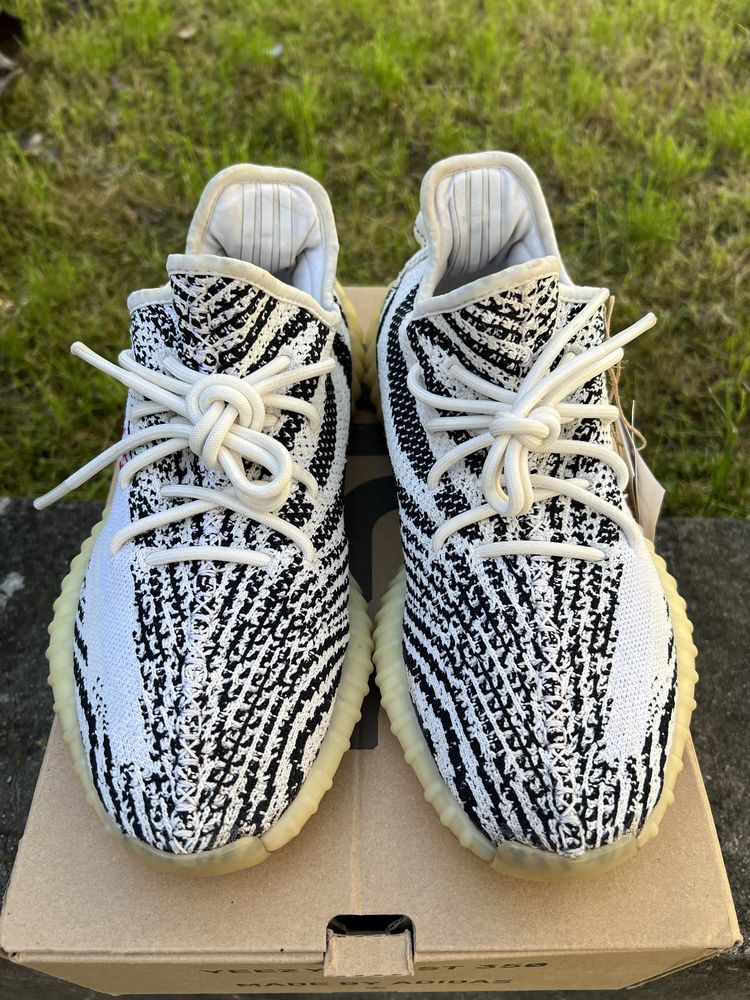 Adidas Yeezy Boost 350 V2 Zebra sneakersy czarno białe kanye 43 1/3