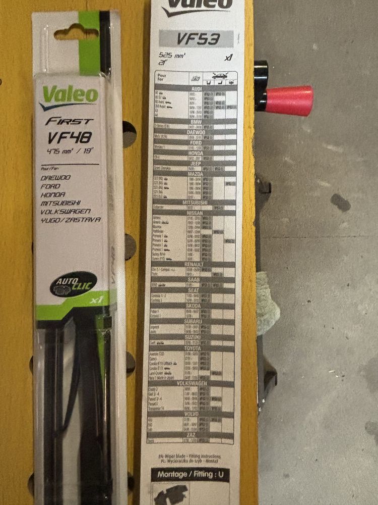 Komplet nowych wycieraczek Valeo VF53 525 mm i VF48 475 mm