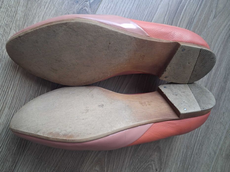 baleriny/ półbuty Mcarthur 36 pomarańczowe koralowy pudrowy róż