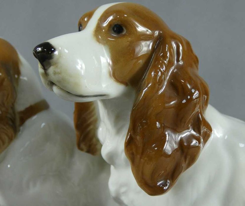 Figura porcelana Hutschenreuther dwa Cocker Spaniel pies 1970 - 1985
