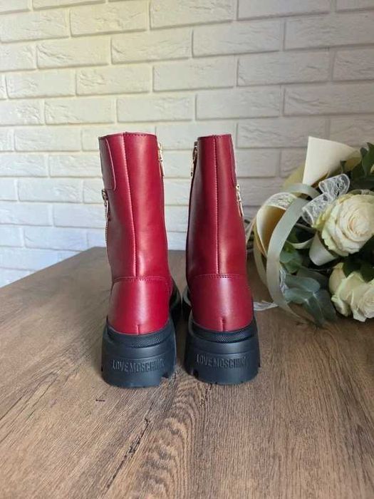 Nowe Botki Damskie 38 Skórzane Love Moschino Buty Damskie 38