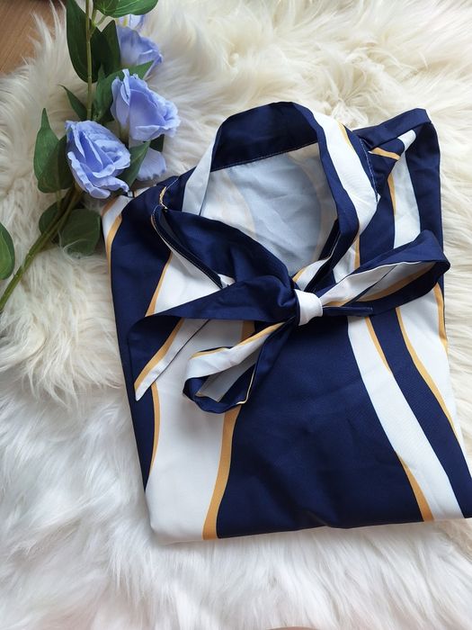 Bluzka damska elegancka z kokardą do pracy casual basic nowa 40/L