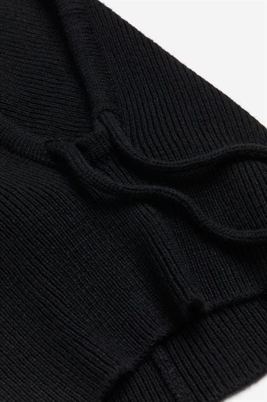 Шарф шапка капор капюшон балаклава h&m обʼємний чорний із вовни zara