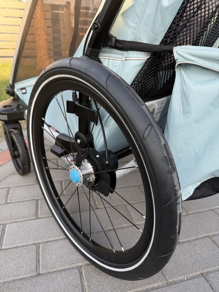 Thule Chariot Alaska 2 osobowy z hamulcem recznym+zestaw do joggingu