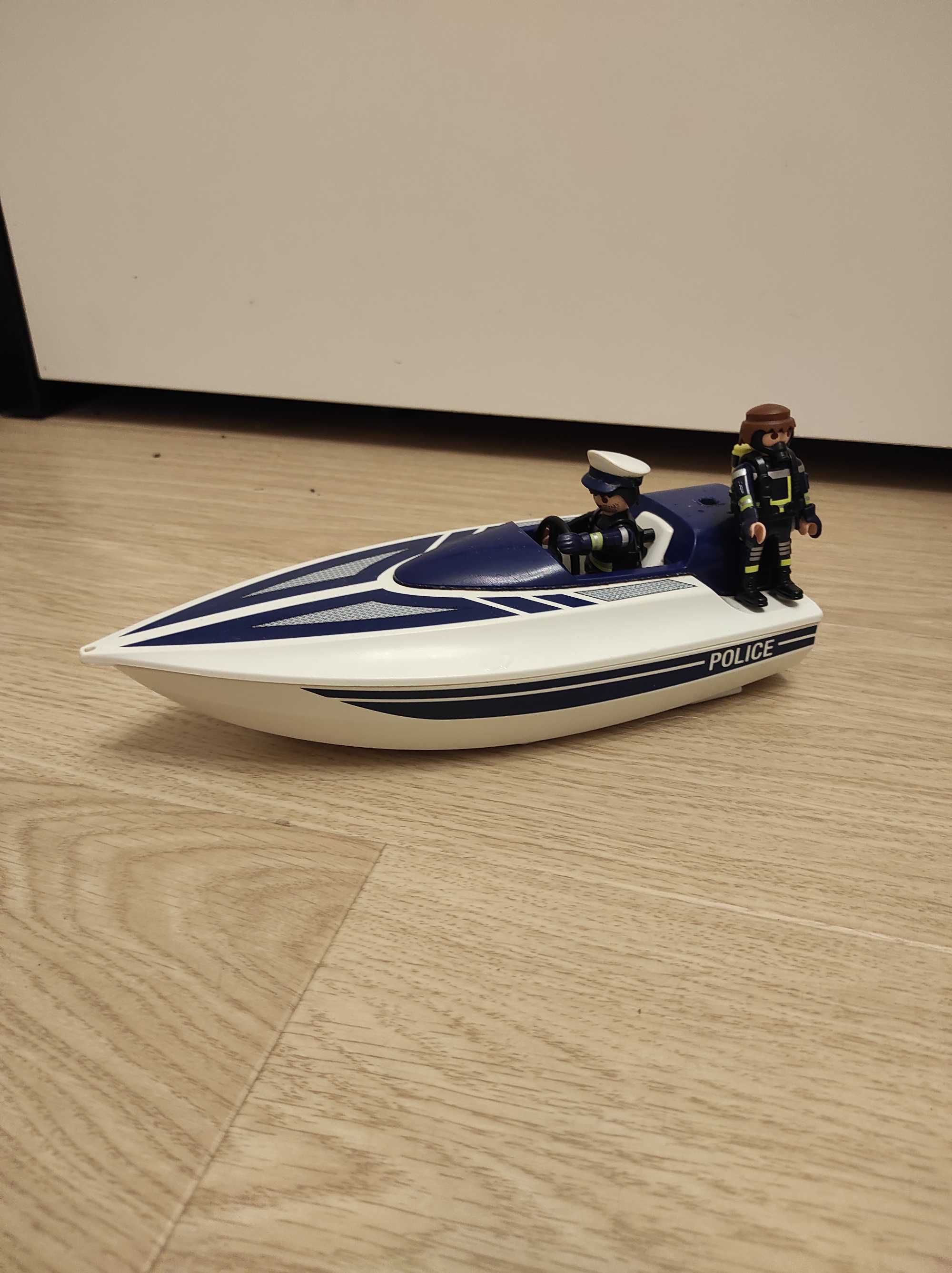 Łódka łódź policyjna Playmobil z policjantem i nurkiem