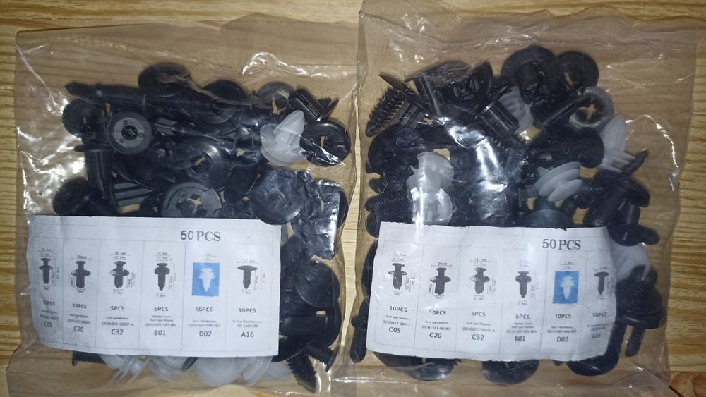 Затискачі в авто 100 шт. Клипси.